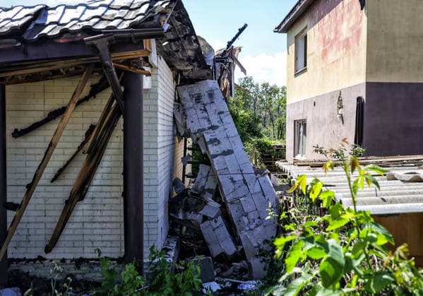 A house is damaged by a Russian drone attack, Oleksandrivka village, Odesa region, Ukraine, June 8, 2026.(Photo by Nina Liashonok Ukrinform) Russian troops attack Odesa and region with drones  Copyright: xNinaxLiashonokx