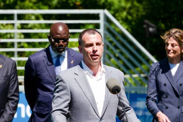 New York, NY- June 8: Governor Hochul and Mayor Mamdani make a World Cup FIFA announcement of a free watch party in Central Park for the FIFA World Cup 2026 Final on Sunday, July 19. With FIFA President Gianni Infantino, George Weah on June 8, 20267 Credit: AdMedia USA - ZUMAa123 20260608_zaa_a123_312 Copyright: xCamaraxPorterx
