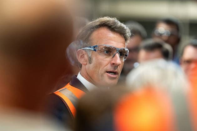 French President Emmanuel Macron visits and delivers a speech in the Goodyear Manufacture , an industrial site specialized in the production of high quality tires Amiens Sud, France Monday, June 8, 2026 Jeanne Accorsini Pool Bestimage Amiens France  Copyright: xJeannexAccorsini Pool BestimagexJeannexAccorsini Pool Bestimagex