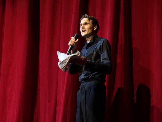 RECORD DATE NOT STATED Fabian Hinrichs in Berlin-Troja unseres Lebens ... , ein Abend für Bazon Brock zum 90. Geburtstag zusammen mit Angela Winkler und Martin Wuttke im Renaissance-Theater Berlin, 2.6.2026 *** Fabian Hinrichs in Berlin Troy of our lives , an evening for Bazon Brock on his 90th birthday together with Angela Winkler and Martin Wuttke at the Renaissance Theater Berlin, 2 6 2026