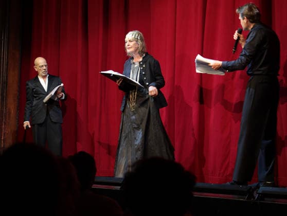RECORD DATE NOT STATED Martin Wuttke, Angela Winkler, Fabian Hinrichs in Berlin-Troja unseres Lebens ... , ein Abend für Bazon Brock zum 90. Geburtstag zusammen im Renaissance-Theater Berlin, 2.6.2026 *** Martin Wuttke, Angela Winkler, Fabian Hinrichs in Berlin Troy of our lives , an evening for Bazon Brock on his 90th birthday together at the Renaissance Theater Berlin, 2 6 2026