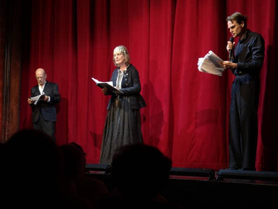 RECORD DATE NOT STATED Martin Wuttke, Angela Winkler, Fabian Hinrichs in Berlin-Troja unseres Lebens ... , ein Abend für Bazon Brock zum 90. Geburtstag im Renaissance-Theater Berlin, 2.6.2026 *** Martin Wuttke, Angela Winkler, Fabian Hinrichs in Berlin Troy of our lives , an evening for Bazon Brock on his 90th birthday at the Renaissance Theater Berlin, 2 6 2026