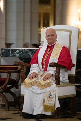 Pope Leo XIV presides a prayer in honor of the Virgin of the Almudena in the Cathedral Pope Leo XIV during the prayer and homage to the Virgin of the Almudena presided by Pope Leo XIV, in the Cathedral of Santa Maria de la Almudena, June 8, 2026, in Madrid Spain After the prayer before the patron saint, the Pope placed at her feet the Golden Rose, a personal and exceptional recognition with which the Popes honor images of Virgins 08 JUNE 2026 POPE LEON XIV MADRID CATHEDRAL ALMUDENA MADRID SPAIN PRAYER Fernando Sá Madrid Madrid Madrid Spain  Copyright: xFernandoxSanchezx 7582410