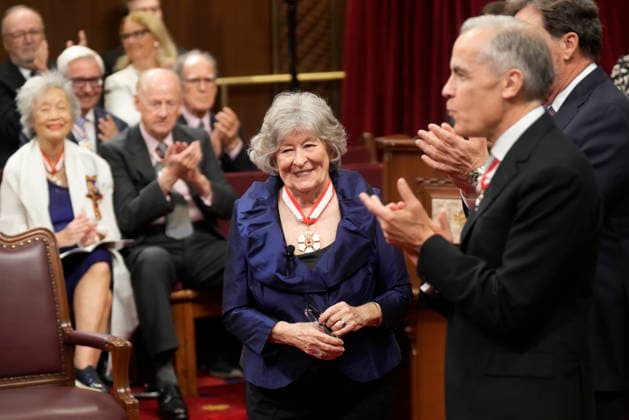 June 8, 2026, Ottawa, On, Canada: Governor General Louise Arbour is applauded by Prime Minister Mark Carney as she arrives, in Ottawa on Monday, June 8, 2026 Ottawa Canada  - ZUMAc35_ 20260608_zaf_c35_106 Copyright: xAdrianxWyldx