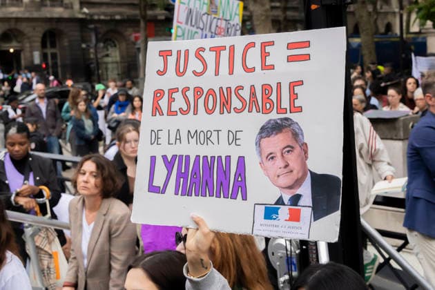 Paris, France June 8, 2026 - Protest to denounce the injustice surrounding the murder of the young girl Lyhanna. Organized by some twenty organizations dedicated to combating child abuse in the wake of the failures in the Lyhanna case, these protests aim to voice their outrage over the impunity enjoyed by child sex offenders. The body of 11-year-old Lyhanna was found last Thursday in the Gers department. MANIFESTATION, DYSFONCTIONEMENT DE LA JUSTICE, COLERE, RASSEMBLEMENT, MOBILISATION, ASSOCIATIONS, ENFANTS, VIOL, INCESTE, SOCIETE, CRIME, DARMANIN  Copyright: xVincentxIsorex
