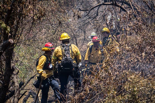 June 8, 2026, Oceanside, California, USA: Fire crews battle a brushfire off Benet Rd. in Oceanside, California, on June 08, 2026. The Airport Fire temporarily placed evacuations order for nearby residents and businesses. Oceanside USA - ZUMAg219 20260608_znp_g219_014 Copyright: xJakexLeexGreenx