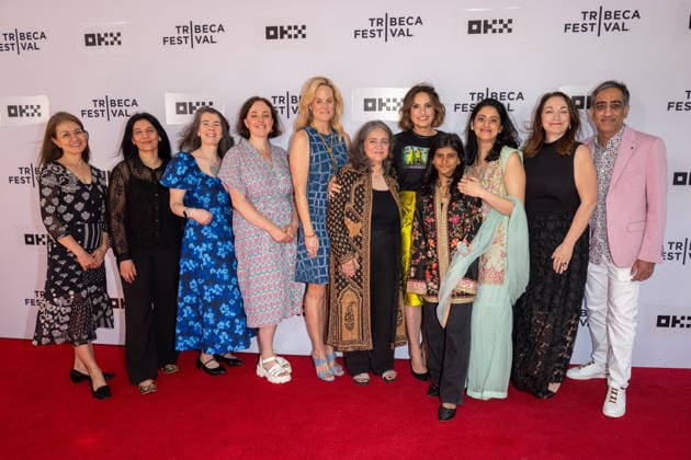 The Gymnasts of Fisherman Colony Premiere, 25th Tribeca Film Festival in New York, USA - 08 Jun 2026 (L-R) Shizuka Asakawa, Bina Shukla, Jenni Wolfson, Elaisha Stokes, Ashley McDermott, Tahera Hasan, Mariska Hargitay, Sonia, Habiba Nosheen, Trish Adlesic and Amar Lohana attend The Gymnasts of Fisherman Colony Premiere during the 2026 Tribeca Film Festival at SVA Theatre. New York United States Copyright: xRonxAdarx xSOPAxImagesx _radar_gymfish_06082026_03696