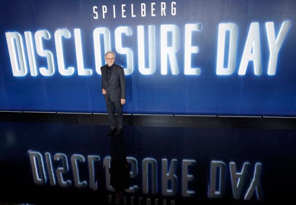 Steven Spielberg arrives on the red carpet at the Disclosure Day New York Premiere at David H. Koch Theater at Lincoln Center on Monday, June 8, 2026 in New York City.  NYP20260608160 JohnxAngelillo