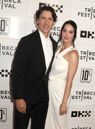 June 8, 2026, New York, New York, USA: Former Prime Minister of Canada JUSTIN TRUDEAU and singer KATY PERRY seen at the New York Premiere of Katy Perry - The Lifetimes Tour - Live From Paris during the 2026 Tribeca Film Festival at the BMCC Tribeca Performing Arts Center OKX Theater. New York USA  - ZUMAk03_ 20260608_zaf_k03_011 Copyright: xNancyxKaszermanx