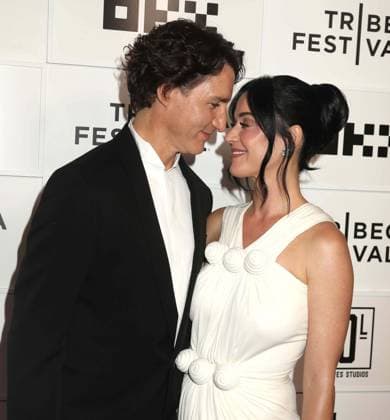 June 8, 2026, New York, New York, USA: Former Prime Minister of Canada JUSTIN TRUDEAU and singer KATY PERRY seen at the New York Premiere of Katy Perry - The Lifetimes Tour - Live From Paris during the 2026 Tribeca Film Festival at the BMCC Tribeca Performing Arts Center OKX Theater. New York USA  - ZUMAk03_ 20260608_zaf_k03_023 Copyright: xNancyxKaszermanx