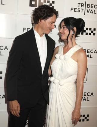 June 8, 2026, New York, New York, USA: Former Prime Minister of Canada JUSTIN TRUDEAU and singer KATY PERRY seen at the New York Premiere of Katy Perry - The Lifetimes Tour - Live From Paris during the 2026 Tribeca Film Festival at the BMCC Tribeca Performing Arts Center OKX Theater. New York USA  - ZUMAk03_ 20260608_zaf_k03_026 Copyright: xNancyxKaszermanx