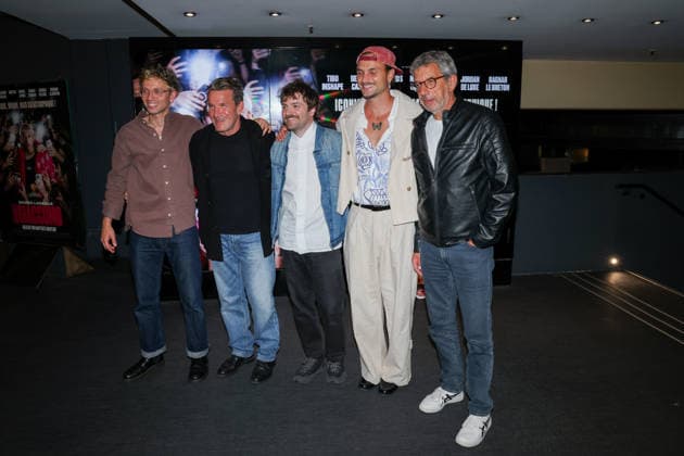Premiere of The Giaccomo in Paris Xavier Lacaille, Benjamin Castaldi, Baptiste Drapeau, Bastien Grimal aka Bastos and Michel Cymes attend the The Giaccomo Photocall at UGC Cine Cite des Halles 457165 2026 06 08 Paris France  Copyright: xLionelxGuericolasx xStarfacex STAR_457165_007