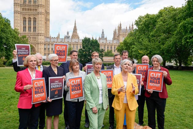 Daisy Cooper leads Liberal Democrat MPs in call for Essential Energy Guarantee. London, UK, 09 June 2026 Following her announcement vowing to claw back Â£5bn in windfall profits from energy networks firms to cut household bills, Lib Dem Deputy Leader Daisy Cooper was joined by Energy Spokesperson Pippa Heylings as they lead Liberal Democrat MPs in a rally calling for the Government, and Labour leadership contenders, to commit to introducing our Essential Energy Guarantee now. Victoria Tower Gardens, Millbank, London, UK., Credit:JAMES COOK Avalon  Copyright: xJAMESxCOOKx xAvalonx 1109065786