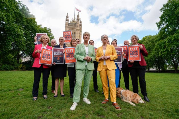 Daisy Cooper leads Liberal Democrat MPs in call for Essential Energy Guarantee. London, UK, 09 June 2026 Following her announcement vowing to claw back Â£5bn in windfall profits from energy networks firms to cut household bills, Lib Dem Deputy Leader Daisy Cooper was joined by Energy Spokesperson Pippa Heylings as they lead Liberal Democrat MPs in a rally calling for the Government, and Labour leadership contenders, to commit to introducing our Essential Energy Guarantee now. Victoria Tower Gardens, Millbank, London, UK., Credit:JAMES COOK Avalon  Copyright: xJAMESxCOOKx xAvalonx 1109065816