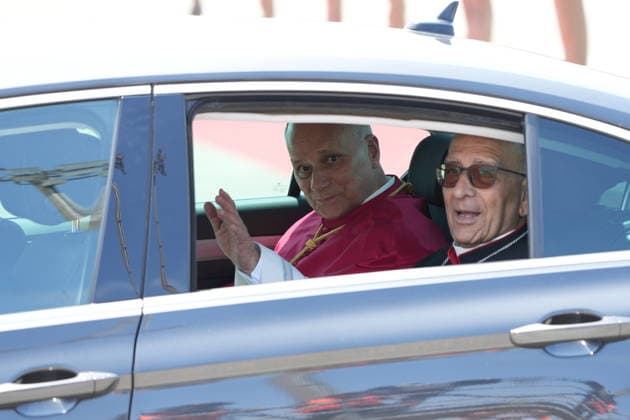 Pope Leo XIV arrives in Barcelona Pope Leo XIV i with the Archbishop of Barcelona, Juan José Omella d , upon his arrival at Josep Tarradellas Barcelona El Prat International Airport, June 9, 2026, in Barcelona, Catalonia Spain Pope Leo XIV continues his trip through Spain after three intense days in the capital and arrives in Barcelona where he has a busy schedule between today and tomorrow, June 10, which includes the commemoration of the centenary of the death of Antoni Gaudi and the blessing and inauguration of the Tower of Jesus Christ in the Basilica of the Sagrada Familia 09 JUNE 2026 Barcelona Catalunya Barcelona Catalunya Catalunya Spain  Copyright: xDavidxZorrakinox 7583656