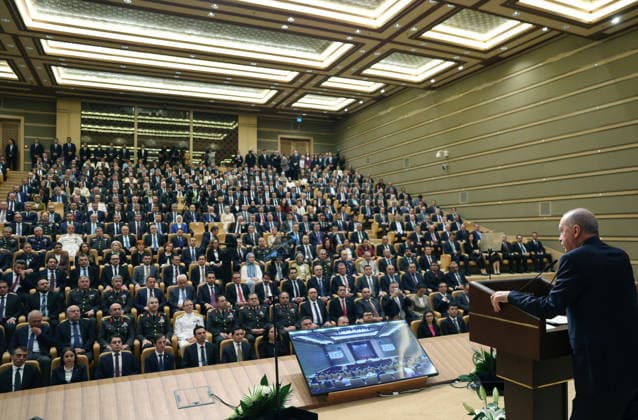 Turkish President Erdogan attends opening ceremony of National Security Conferences ANKARA, TURKIYE - JUNE 09: (----EDITORIAL USE ONLY - MANDATORY CREDIT - TURKISH PRESIDENCY MURAT KULA HANDOUT - NO MARKETING NO ADVERTISING CAMPAIGNS - DISTRIBUTED AS A SERVICE TO CLIENTS----) Turkish President Recep Tayyip Erdogan makes a speech during the Opening Ceremony of National Security Conferences at the Presidential Complex in Ankara, Turkiye, on June 09, 2026. Turkish Presidency Murat Kula Handout Anadolu Ankara Turkey. Editorial use only. Please get in touch for any other usage.  Copyright: x2026xAnadoluxTurkishxPresidencyx xMuratxKulax xHandoutx