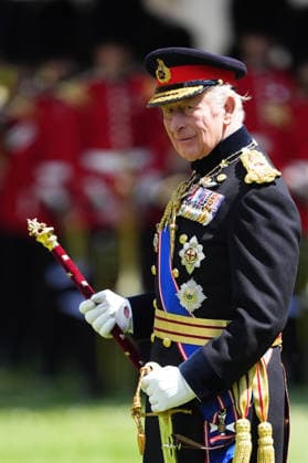 . 09 06 2026. London, United Kingdom. King Charles III and Queen Camilla present new Colours to the 1st Battalion Grenadier Guards at Buckingham Palace in London.  xPoolx xi-Imagesx IIM-26818-0038