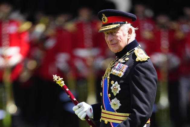 . 09 06 2026. London, United Kingdom. King Charles III and Queen Camilla present new Colours to the 1st Battalion Grenadier Guards at Buckingham Palace in London.  xPoolx xi-Imagesx IIM-26818-0039