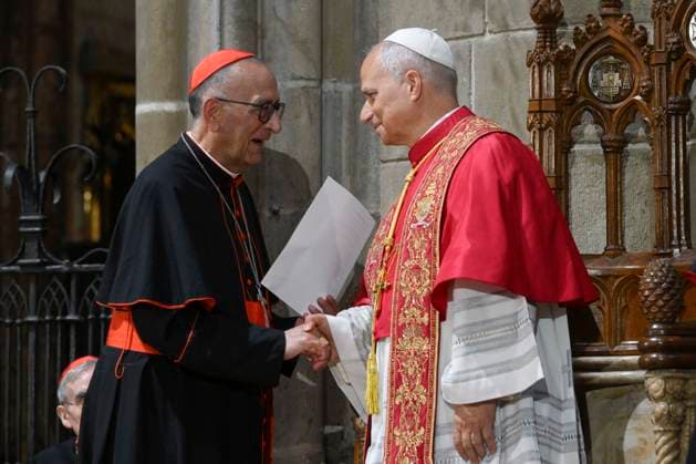 IPA85515139 - Spain, Vatican, 2026 6 9 Pope Leo XIV holds a midday prayer in the Cathedral of the Holy Cross and Saint Eulalia in Barcelona Photograph by VATICAN MEDIA Catholic Press Photo  Copyright: xVATICANxMEDIA CPPx xVATICANxMEDIA CPPx 85515139