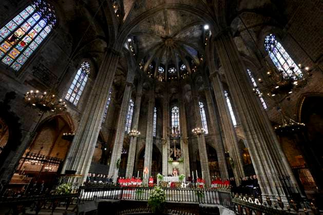 IPA85515144 - Spain, Vatican, 2026 6 9 Pope Leo XIV holds a midday prayer in the Cathedral of the Holy Cross and Saint Eulalia in Barcelona Photograph by VATICAN MEDIA Catholic Press Photo  Copyright: xVATICANxMEDIA CPPx xVATICANxMEDIA CPPx 85515144