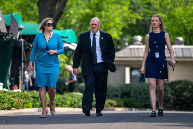 White House Border Czar Tom Homan walks to speak to the press outside the White House in Washington, DC on Tuesday, June 9, 2026.  WAP20260609366 BONNIExCASH