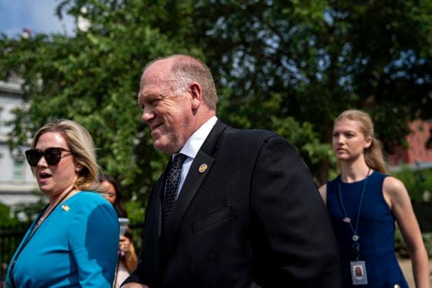 White House Border Czar Tom Homan departs after speaking to the press outside the White House in Washington, DC on Tuesday, June 9, 2026.  WAP20260609373 BONNIExCASH