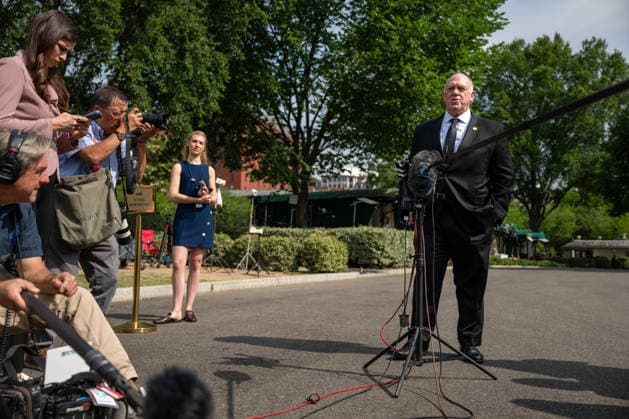 White House Border Czar Tom Homan speaks to members of the media outside the White House in Washington, DC on Tuesday, June 9, 2026. The Trump administration has drawn up a plan to surge US Immigration and Customs Enforcement personnel to New York City, a move that threatens to escalate tensions with New York Governor Kathy Hochul over the president s migrant crackdown.  WASP20260609103 TOMxHOMAN