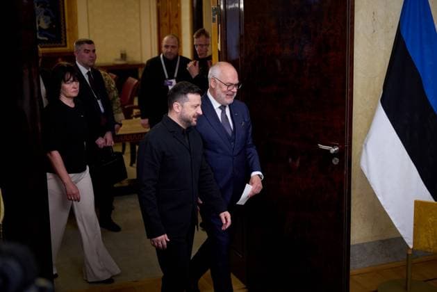 Ukrainian President Volodymyr Zelenskyy during a meeting with several leaders of the Nordic and Baltic states at a summit in Estonia Ukrainian President Volodymyr Zelenskyy during a meeting with several leaders of the Nordic and Baltic states at a summit in Estonia, June 9, 2026, where they discussed continued support for Ukraine and the security challenges related to the war with Russia. Photo by PRESIDENT OF UKRAINE apaimages Ukraine Ukraine Ukraine 090626_Estonia_UPO_00(11).jpeg Copyright: xapaimagesxPRESIDENTxOFxUKRAINEx xapaimagesx