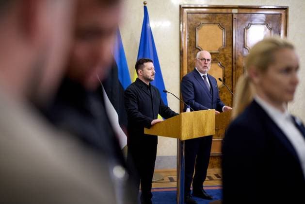 Ukrainian President Volodymyr Zelenskyy during a meeting with several leaders of the Nordic and Baltic states at a summit in Estonia Ukrainian President Volodymyr Zelenskyy during a meeting with several leaders of the Nordic and Baltic states at a summit in Estonia, June 9, 2026, where they discussed continued support for Ukraine and the security challenges related to the war with Russia. Photo by PRESIDENT OF UKRAINE apaimages Ukraine Ukraine Ukraine 090626_Estonia_UPO_00(19).jpeg Copyright: xapaimagesxPRESIDENTxOFxUKRAINEx xapaimagesx