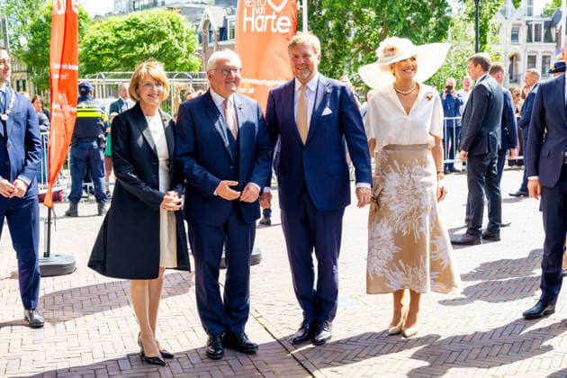 State visit of the Federal President of Germany. Amsterdam, the Netherlands. 9 Jun 2026 King Willem-Alexander, Queen Maxima, Federal President Frank-Walter Steinmeier, Every Budenbender when visiting Resto Vanharte in Amsterdam, on the first day of the German president s three-day state visit to the Netherlands. Amsterdam The Netherlands  Copyright: xMischaxSchoemakerx