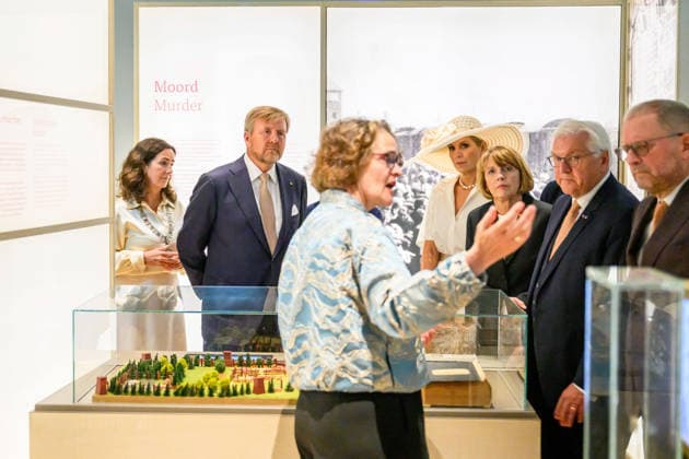 State visit of the Federal President of Germany. Amsterdam, the Netherlands. 9 Jun 2026 King Willem-Alexander, Queen Maxima, Federal President Frank-Walter Steinmeier, Elke Budenbender at the Holocaust Museum in Amsterdam, on the first day of the German president s three-day state visit to the Netherlands. Amsterdam The Netherlands  Copyright: xDPPA PatrickxvanxEmstx