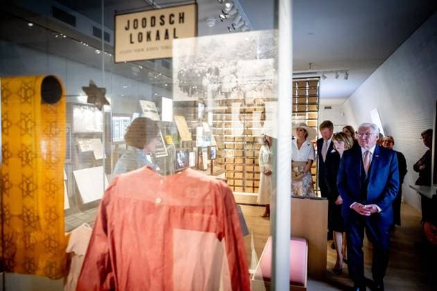 State visit of the Federal President of Germany. Amsterdam, the Netherlands. 9 Jun 2026 King Willem-Alexander, Queen Maxima, Federal President Frank-Walter Steinmeier, Elke Budenbender at the Holocaust Museum in Amsterdam, on the first day of the German president s three-day state visit to the Netherlands. Amsterdam The Netherlands  Copyright: xDPPA RobinxUtrechtx