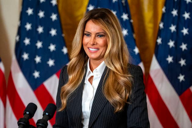 First Lady Melania Trump speaks during an event honoring the winners of the Presidential AI Regional Challenge in the East Room of the White House in Washington, DC on Tuesday, June 9, 2026. The challenge recognizes both student and educator teams who designed AI-based solutions for community challenges.  WAP20260609378 BONNIExCASH