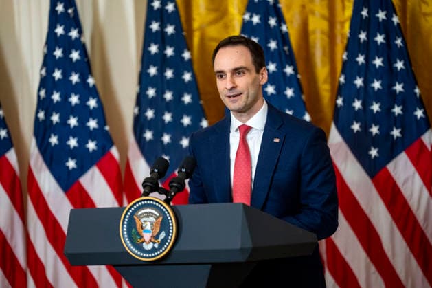Director of the White House Office of Science and Technology Policy Michael Kratsios speaks during an event honoring the winners of the Presidential AI Regional Challenge in the East Room of the White House in Washington, DC on Tuesday, June 9, 2026. The challenge recognizes both student and educator teams who designed AI-based solutions for community challenges. WAP20260609385 BONNIExCASH