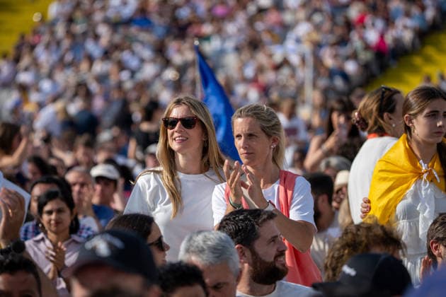 Spain-Barcelona-Pope Leo XIV visit Spain in Barcelona, Spain. The venue of the event getting ready of the faithful people to Pope Leo XIV visit to Spain in Estadi Olimpic Lluis Companys, Barcelona, Spain, on June 9, 2026. Barcelona Estadi Olimpic Lluis Companys Barcelona Spain