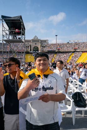 Spain-Barcelona-Pope Leo XIV visit Spain in Barcelona, Spain. The venue of the event getting ready of the faithful people to Pope Leo XIV visit to Spain in Estadi Olimpic Lluis Companys, Barcelona, Spain, on June 9, 2026. Barcelona Estadi Olimpic Lluis Companys Barcelona Spain