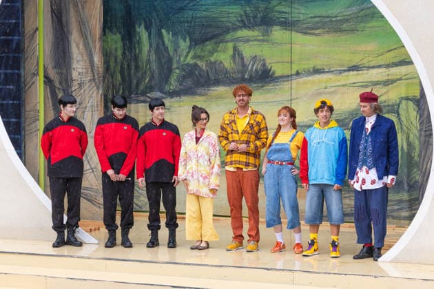 Julia Leinweber,Sönke Schnitzer, Leonie Mann, Paul Hölters und Istvan Kobjela bei der Fotoprobe zum Bühnenstück Spuk von draußen Karaseks Schatz anlässlich des 30. Bautzener Theatersommer im Hof der Ortenburg. Bautzen, 09.06.2026 *** Julia Leinweber,Sönke Schnitzer, Leonie Mann, Paul Hölters and Istvan Kobjela at the photo rehearsal for the stage play Spuk von draußen Karaseks Schatz on the occasion of the 30 Bautzener Theatersommer in the courtyard of Ortenburg Castle Bautzen, 09 06 2026 Copyright: xMatthiasxWehnertx
