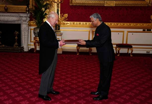 Audience at St James s Palace High Commissioner of India Periasamy Kumaran presents his credentials to King Charles III during a private audience at St James s Palace, London. Picture date: Tuesday June 9, 2026. PA Photo., Credit:Jordan Pettitt PA ROTA - B68 Avalon UK, London  Copyright: xJordanxPettittx xPAxROTAx-xB68x xAvalonx 1109128192