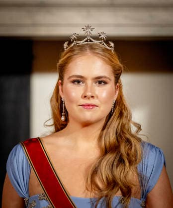 09-06-2026 Gala Princess Amalia pose for the statebanquet on the 1st day of the 3 day statevisit to the Netherlands at the Dam palace in Amsterdam. Â  Copyright: xPPEx
