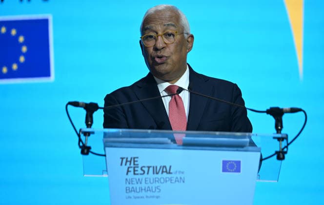 Belgien, New European Bauhaus Festival in Brüssel New European Bauhaus Festival in Brussels BRUSSELS, BELGIUM - JUNE 09: EU Council President Antonio Costa makes a speech during the opening of the New European Bauhaus Festival in Brussels, Belgium on June 09, 2026. The festival focuses on combating climate change within the construction and building sectors. Dursun Aydemir Anadolu Brussels Belgium. Editorial use only. Please get in touch for any other usage.  Copyright: x2026xAnadoluxDursunxAydemirx