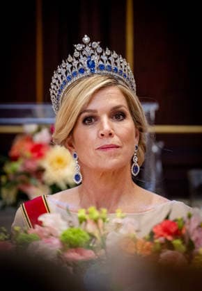 09-06-2026 Gala Queen Maxima pose for the statebanquet on the 1st day of the 3 day statevisit to the Netherlands at the Dam palace in Amsterdam. Â  Copyright: xPPEx