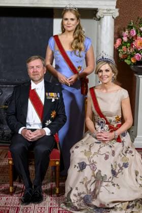 Amsterdam, The Netherlands, 2026-06-09 19:30:54 AMSTERDAM, 09-06-2026, Royal Palace Amsterdam At the invitation of His Majesty the King - King Willem-Alexander and Queen Maxima, the Federal President of Germany, Frank-Walter Steinmeier, is paying a state visit to the Netherlands. He is accompanied by his wife, Elke Büdenbender. PHOTO: NLBeeld POOL Mischa Schoemaker In the photo: The Royal Couple hosts a state banquet at the Royal Palace Amsterdam. King Willem-Alexander and the German Federal President deliver a speech. Her Royal Highness the Princess of Orange - Princess Amalia and Prince Constantijn are also present at the state banquet. Credit: NL Beeld Patrick van Emst  Copyright: xx x