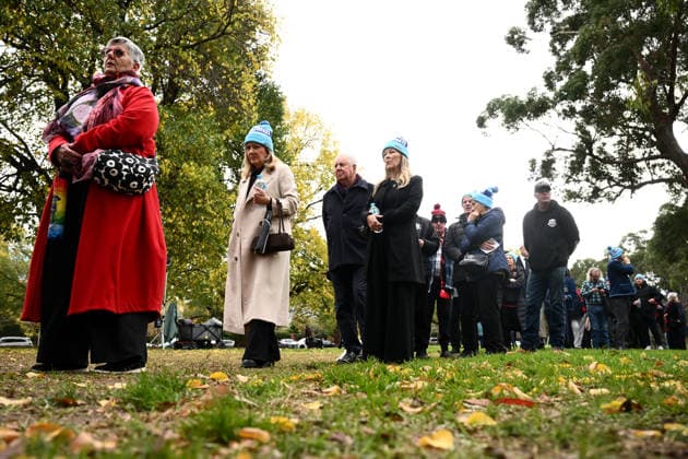 NEALE DANIHER STATE FUNERAL, Guests wait to enter the ground ahead of a State Funeral Service for Neale Daniher at the MCG, Melbourne, Wednesday, June 10, 2026. A state funeral will honour the life and extraordinary achievements of AFL great Neale Daniher, whose fight against MND inspired countless Australians. ( NO ARCHIVING MELBOURNE VICTORIA AUSTRALIA  Copyright: xJOELxCARRETTx 20260610181707607535