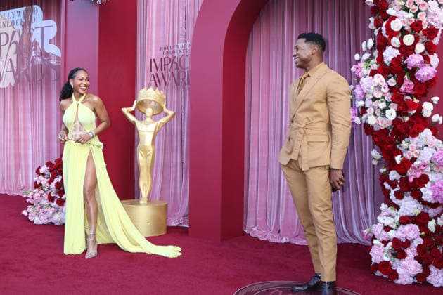 June 9, 2026, Beverly Hills, California, USA: LOS ANGELES - JUN 5: Meagan Good, Jonathan Majors at the Hollywood Unlocked Impact Awards at the Beverly Hilton Hotel on June 5, 2026 in Beverly Hills, CA Beverly Hills USA - ZUMAb170 20260609_aap_b170_087 Copyright: xKayxBlakex