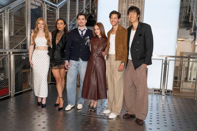 June 9, 2026, New York, New York, USA: ABIGAIL COWEN, AURORA PERRINEAU, MICHAEL BRADWAY, SADIE SOVERALL, MATT CORNETT and JOSEPH CHIU visit the Empire State Building in New York to celebrate the premiere of Every Year After on Prime. 9 June 2026 New York USA - ZUMAa265 20260609_zep_a265_042 Copyright: xEricxAcquayex