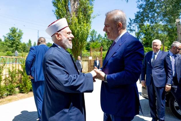 Turkish Foreign Minister Fidan visits Bulgaria SOFIA, BULGARIA - JUNE 10: Turkish Foreign Minister Hakan Fidan visits the Sofia Higher Islamic Institute during his program in Sofia, Bulgaria, on June 10, 2026. Murat Gok Anadolu Sofia Bulgaria. Editorial use only. Please get in touch for any other usage.  Copyright: x2026xAnadoluxMuratxGokx