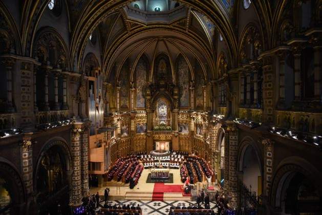 Pope Leo XIV presides the Prayer of the Holy Rosary at the Abbey of Montserrat Pope Leo XIV during the celebration of the prayer of the Holy Rosary, on June 10, 2026, at the Abbey of Our Lady of Montserrat, Barcelona, Catalonia Spain This act of Marian piety is part of the acts that the Pontiff performs during his apostolic trip to Spain that began in Madrid on June 8 10 JUNE 2026 Barcelona, Catalonia Barcelona, Catalonia Spain  Copyright: xAlbertoxParedesx 7586196