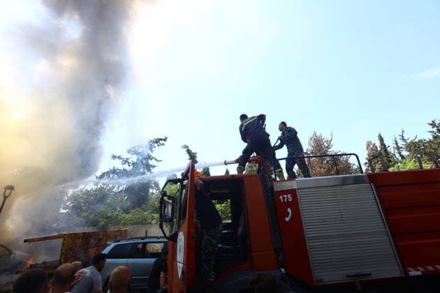 Israeli strikes target southern Lebanon despite ceasefire SIDON, LEBANON - JUNE 10: Firefighters work to extinguish a fire following an Israeli airstrike that targeted a vehicle in the city of Sidon, Lebanon on June 10, 2026. Israeli forces carried out airstrikes on areas in southern Lebanon despite the ceasefire, with a vehicle targeted in Sidon, causing a fire. Mohammad Abushama Anadolu Sidon Lebanon. Editorial use only. Please get in touch for any other usage.  Copyright: x2026xAnadoluxMohammadxAbushamax