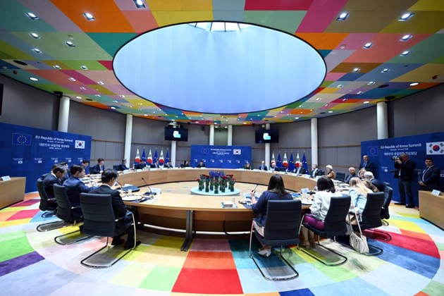 European Union (EU) - Republic of Korea Summit in Brussels BRUSSELS, BELGIUM - JUNE 10: The European Union (EU) - Republic of Korea Summit is held in Brussels, Belgium, on June 10, 2026. Dursun Aydemir Anadolu Brussels Belgium. Editorial use only. Please get in touch for any other usage.  Copyright: x2026xAnadoluxDursunxAydemirx