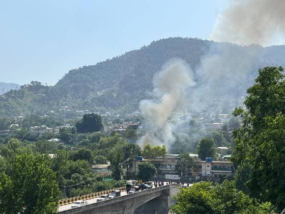 Pakistani army says chopper crashes in Muzaffarabad, all personnel dead MUZAFFARABAD, PAKISTANI-ADMINISTRATED KASMIR - JUNE 10: Smoke rises from the spot where a Pakistani Army Mi-17 helicopter crashed during take-off due to a reported technical fault, the military said, near Muzaffarabad, the capital of Pakistani-administered Kashmir on June 10, 2026. According to the Inter-Services Public Relations (ISPR), all personnel on board were killed in the accident, with no survivors. Naseer Hamed Anadolu Muzaffarabad Pakistan. Editorial use only. Please get in touch for any other usage.  Copyright: x2026xAnadoluxNaseerxHamedx